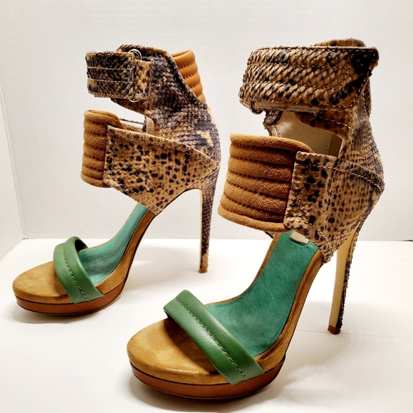 Mia limited edition Rocco green lizard sandals - Picture 6 of 6
